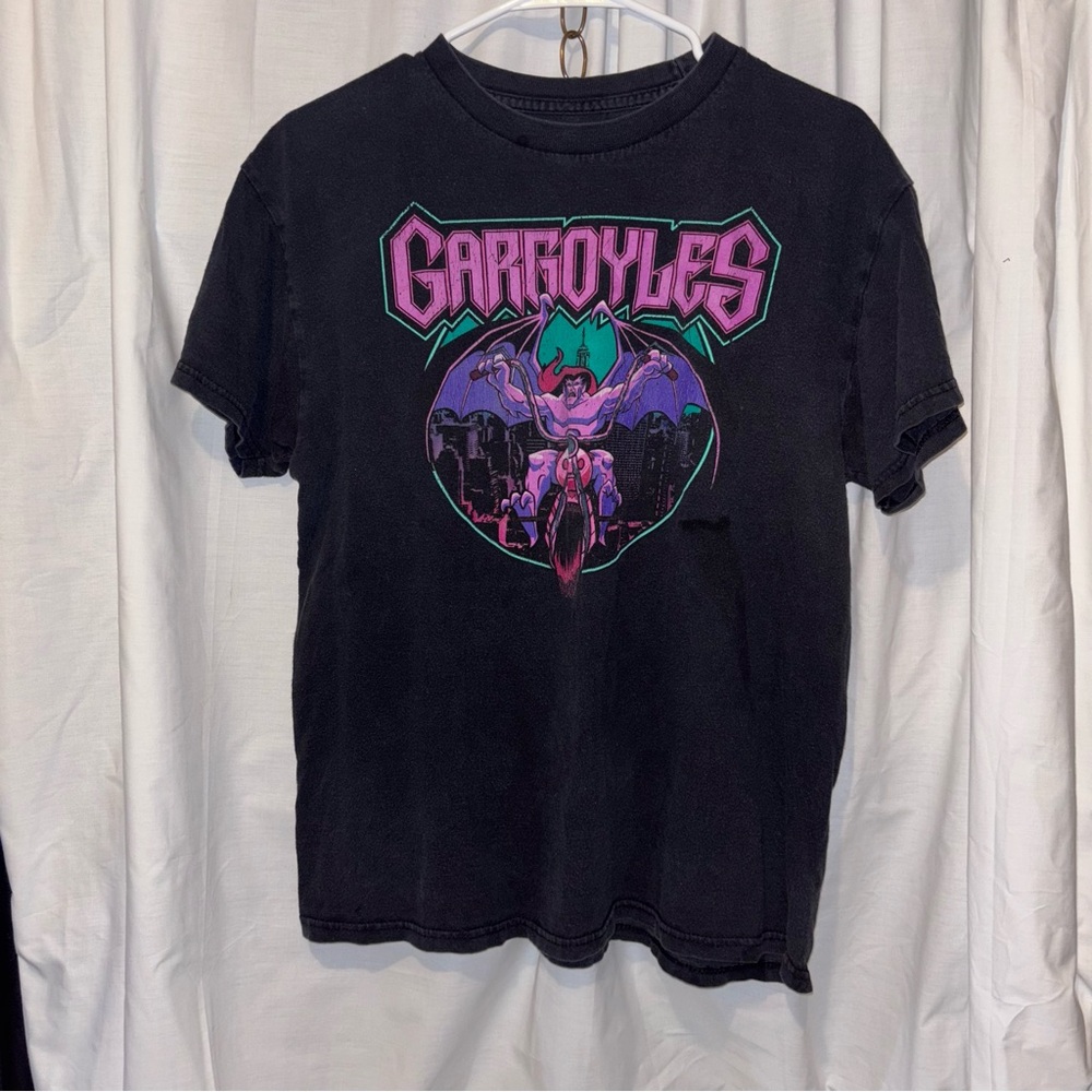 Black vintage Gargoyles Graphic T-Shirt